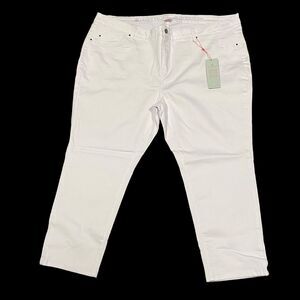 Laurie Felt‎ Silky Skinny Ankle With Zipper White Women's Jeans Sz 3XP NWT